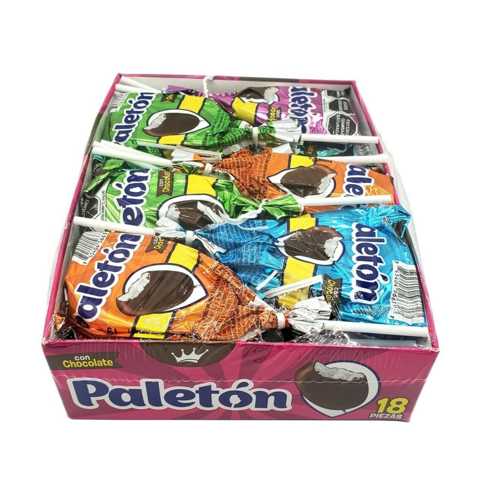 La Corona Paletas Paleton Chocolate Covered Marshmallow Lollipops, 18 Ct - Image 1