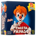 Ricolino Mini Paleta Payaso Marshmallow with Chocolate Lollipop, 15 Ct