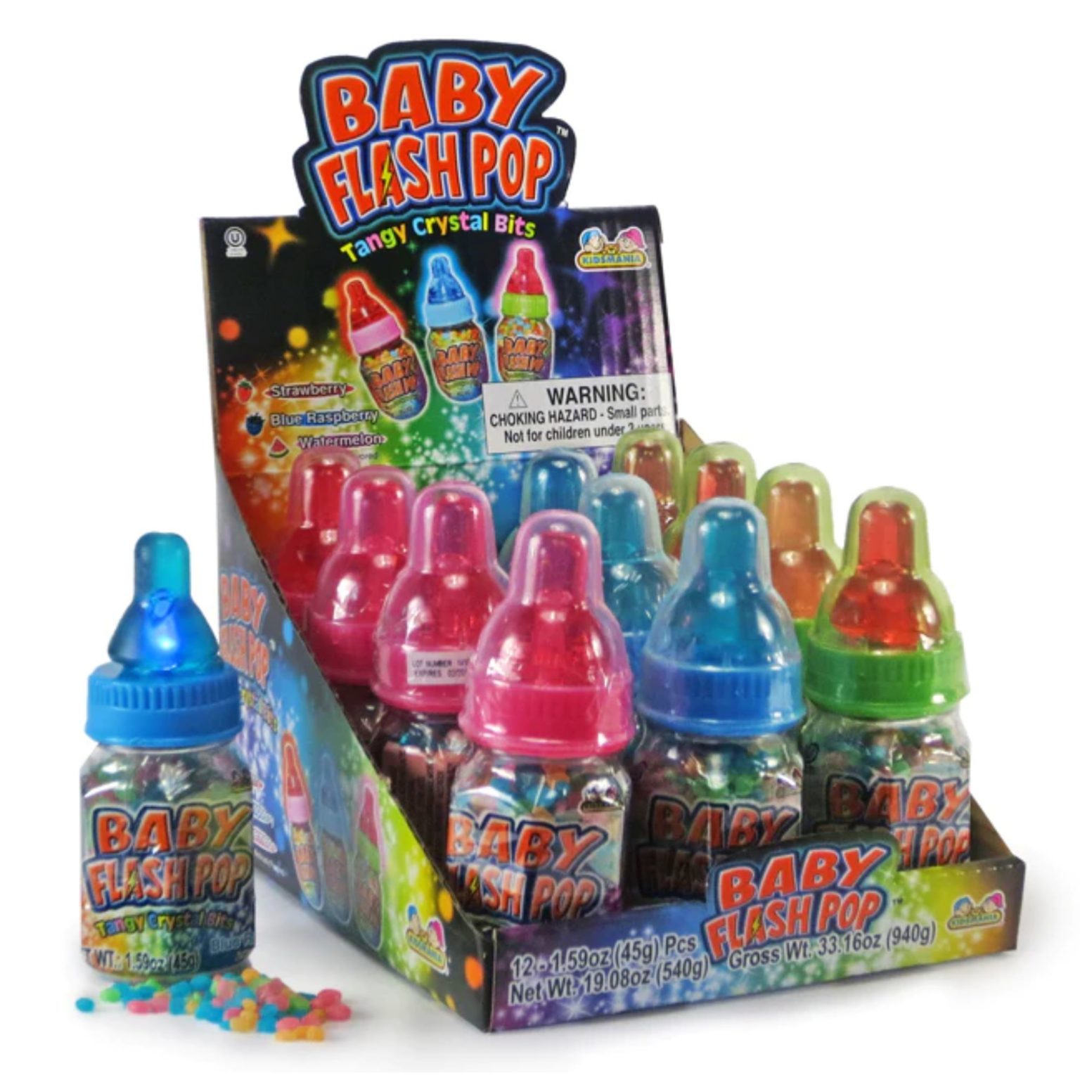 Kids mania Baby Bottle Flash Pop Candy, 1.57 Ounce, 12 ct - Image 1