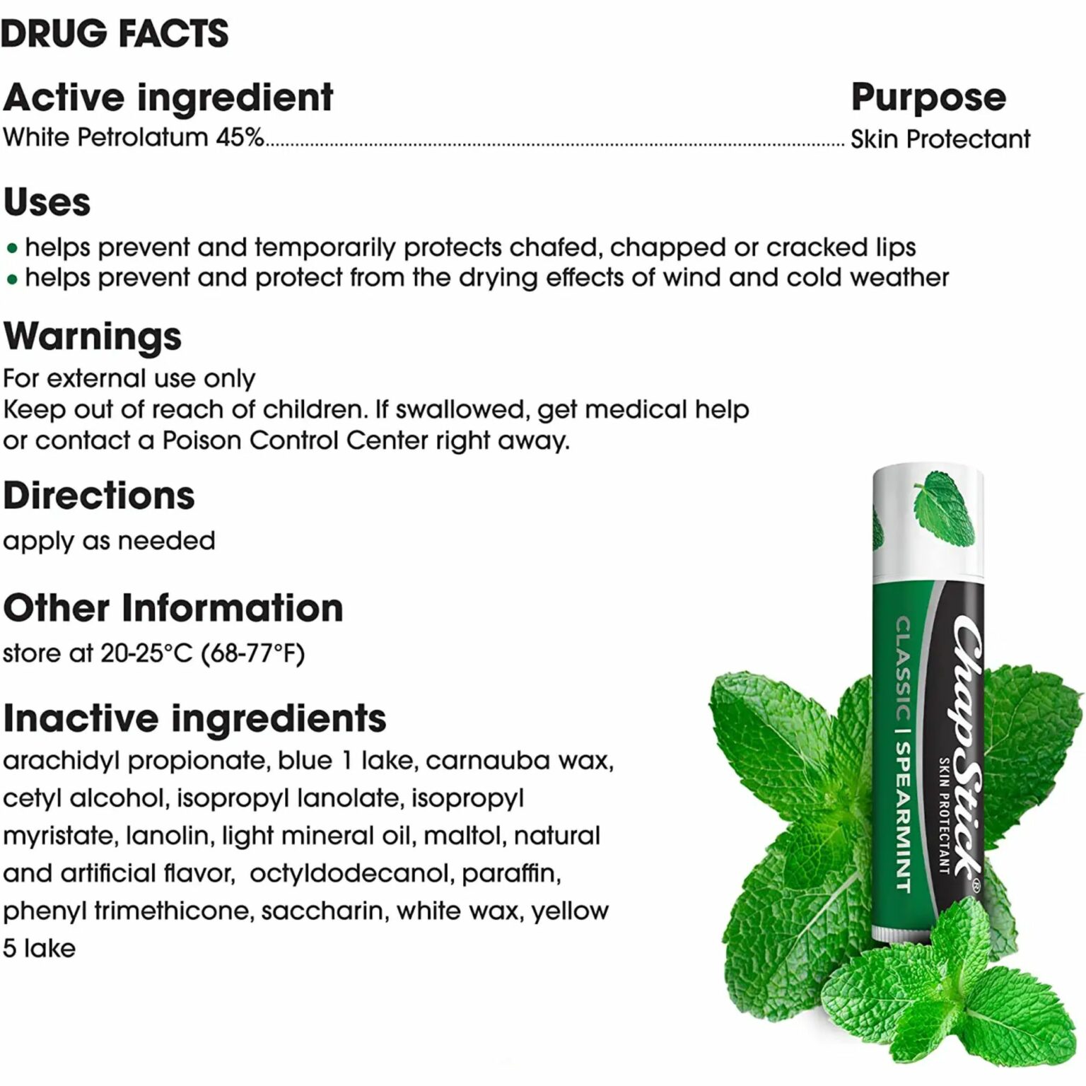 Chapstick Spearmint Lip Balm Tube 0.15 oz, 12 count - Image 4
