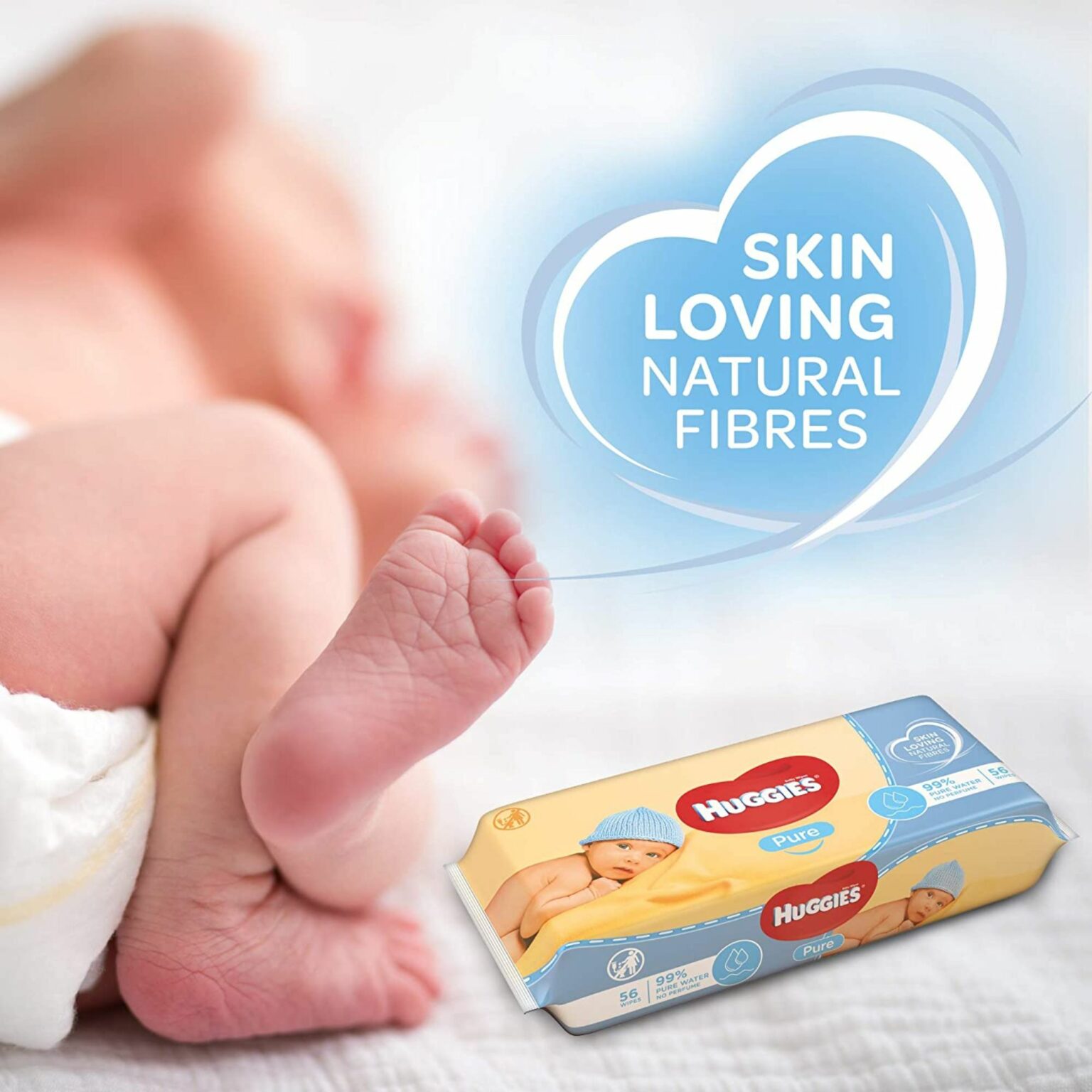 Huggies Pure Baby Wipes, 56 Count - Image 2