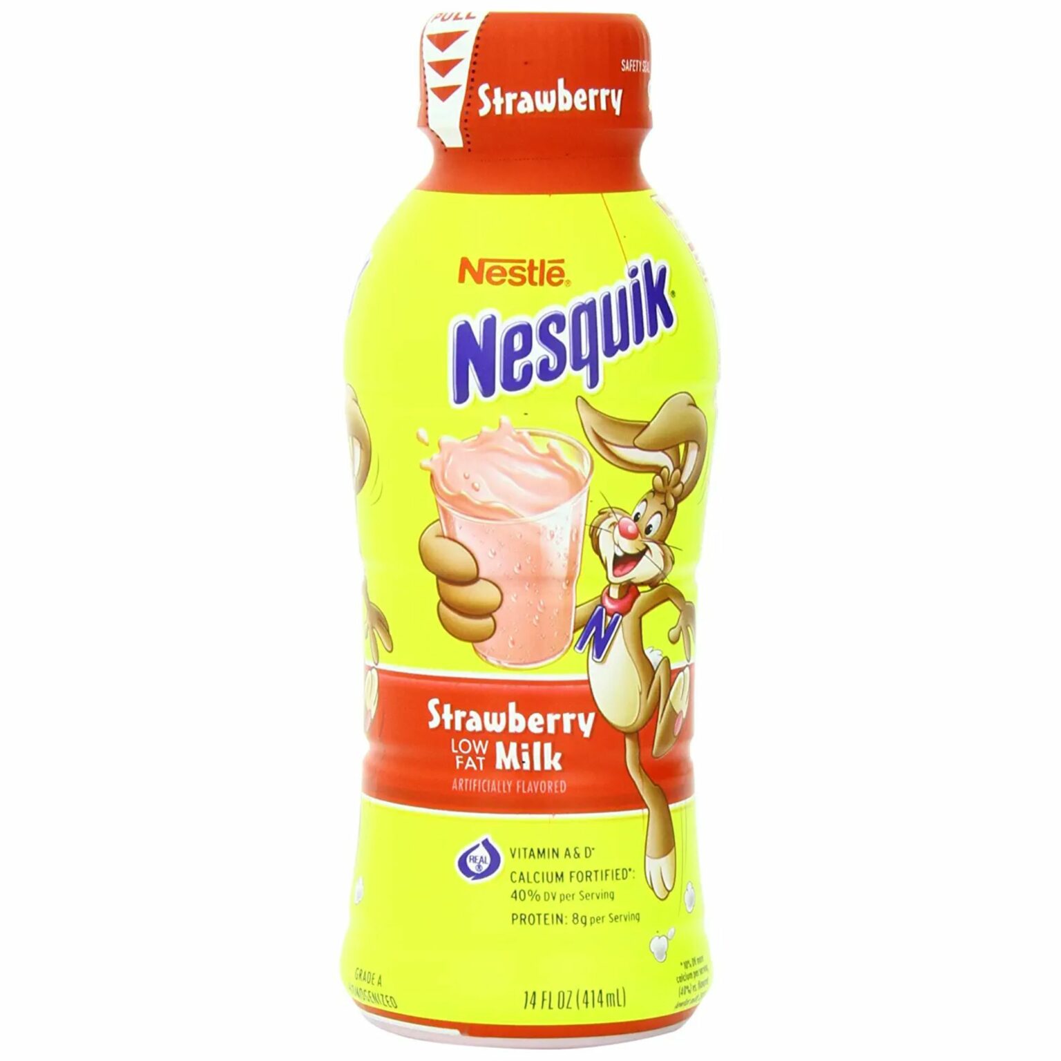 Nesquik Low Fat 1% Milk, Strawberry 14 Ounce, 12 Pack - Image 1