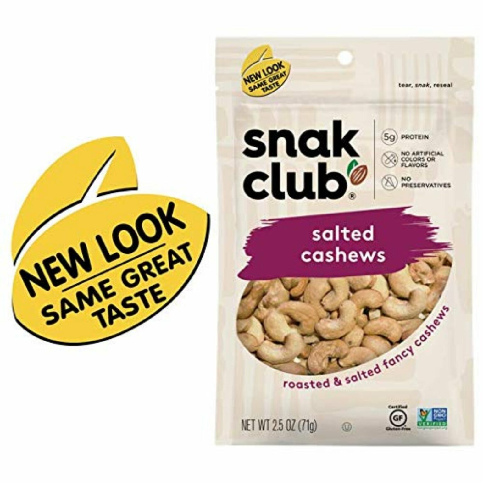 Snak Club Roasted & Salted Cashews 2.5 oz, 6 CT - Image 3