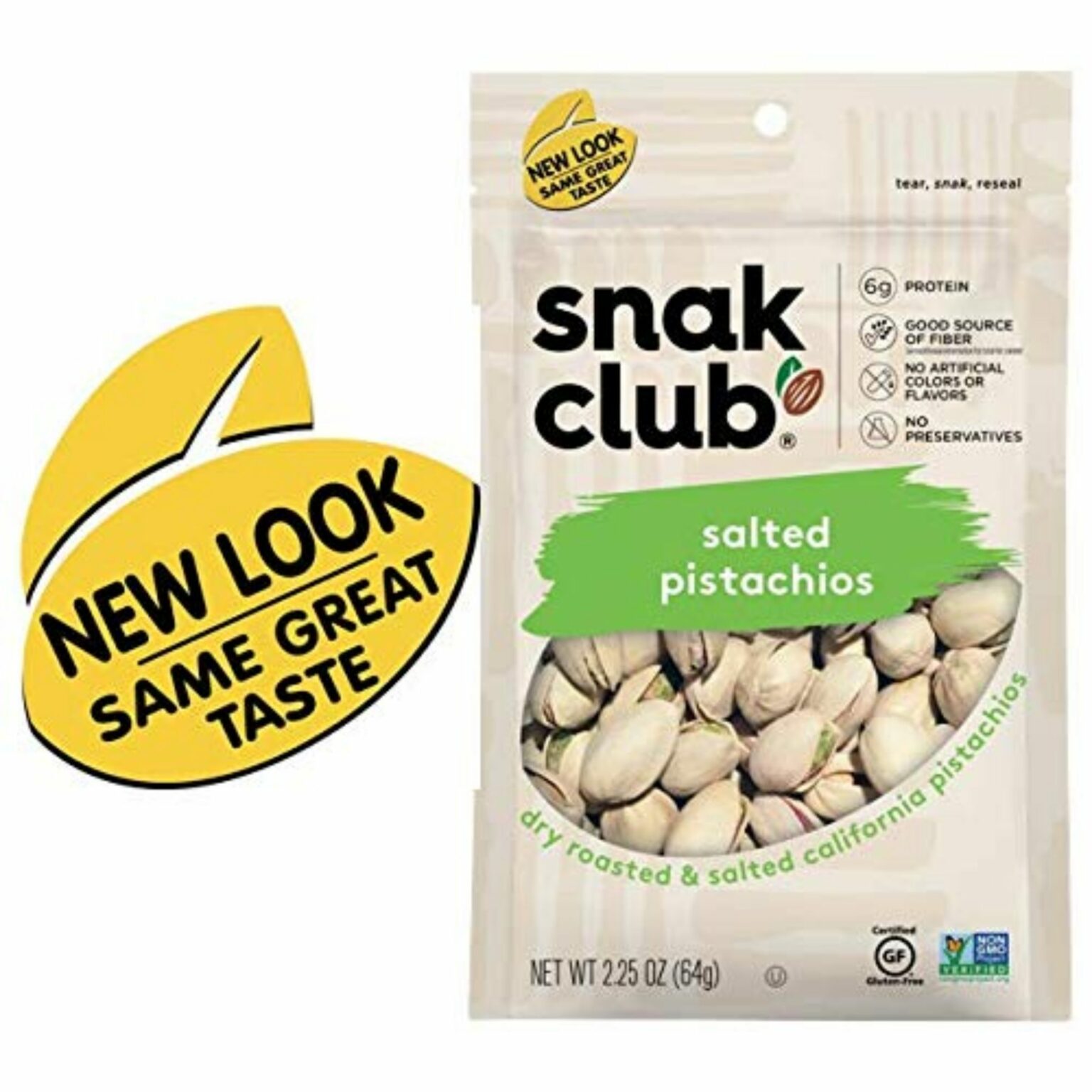 Snak Club Salted Pistachios 2.25 oz, 6 CT - Image 2