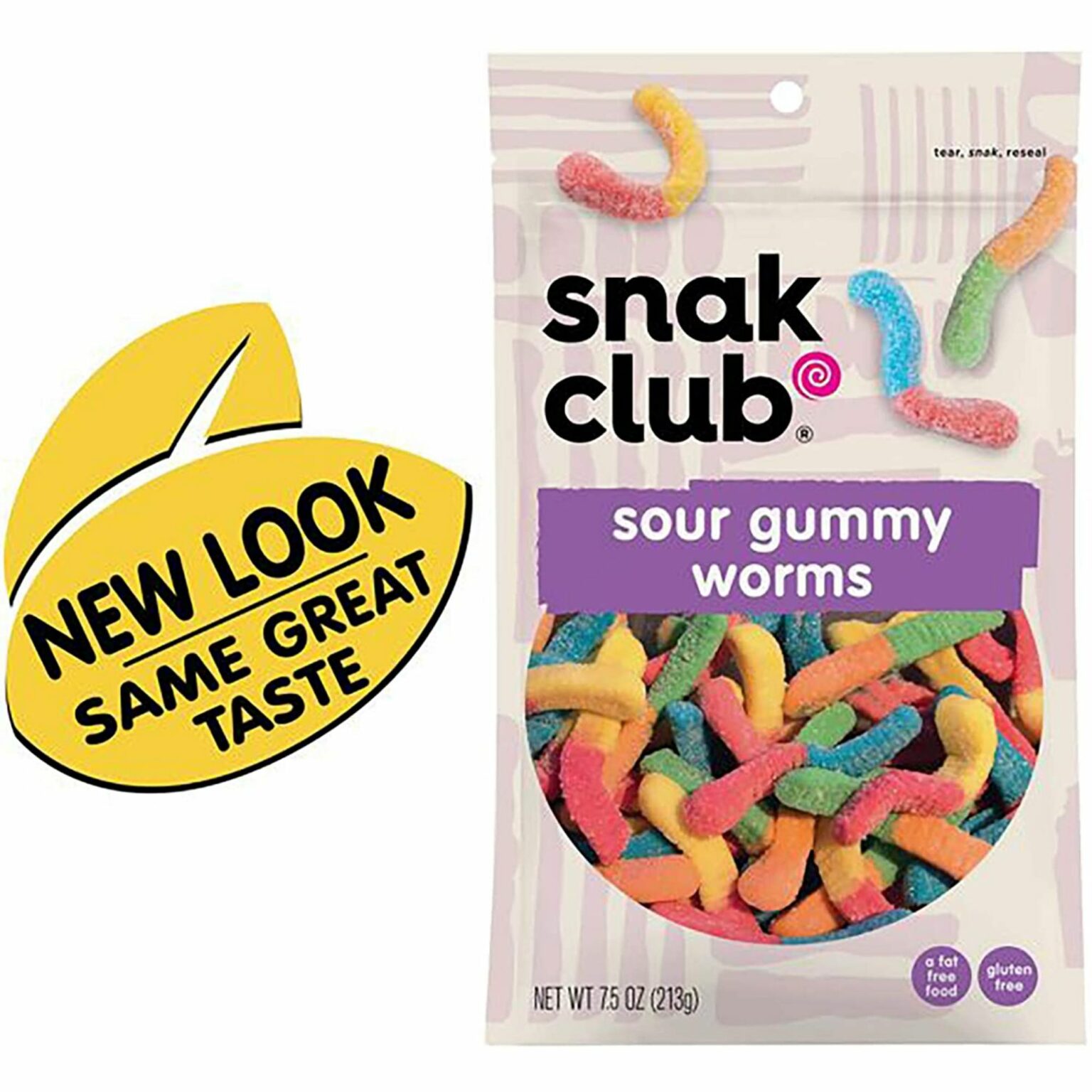 Snak Club Sour Gummy Worms 7.5 oz, 6 CT - Image 2