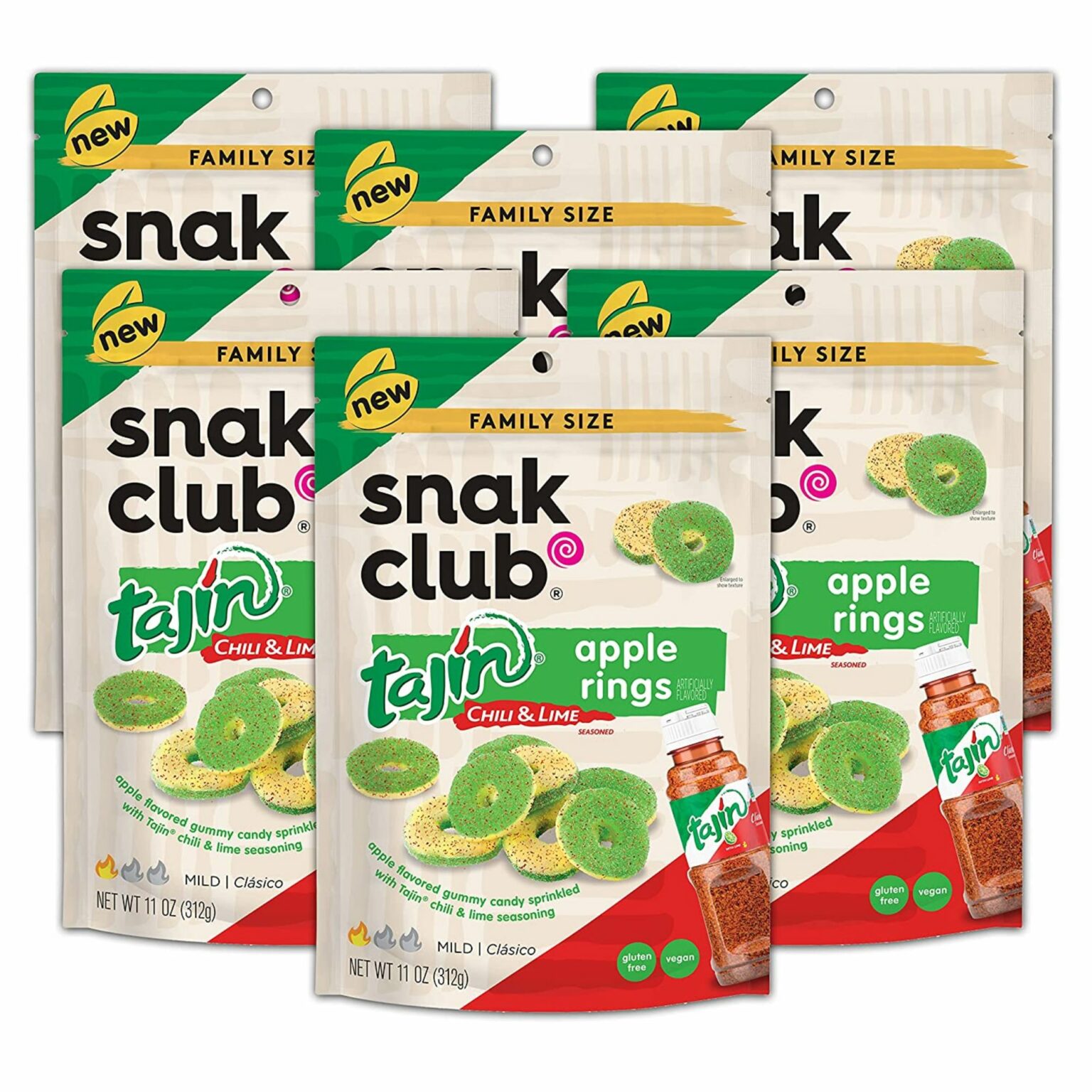 Snak Club Tajin Apple Rings Sweet & Tasty 5oz, 6 CT - Image 2
