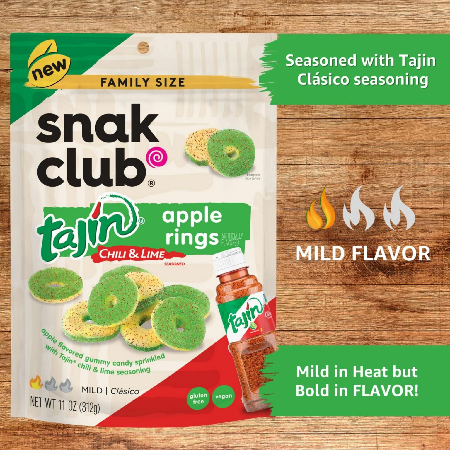 Snak Club Tajin Apple Rings Sweet & Tasty 5oz, 6 CT - Image 5