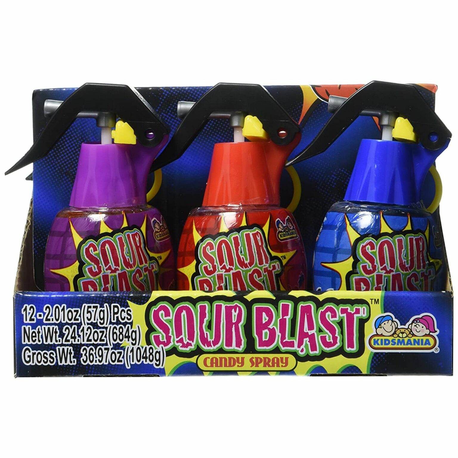 Kids mania Sour Blast Candy Spray Grenades, 12 Ct - Image 1