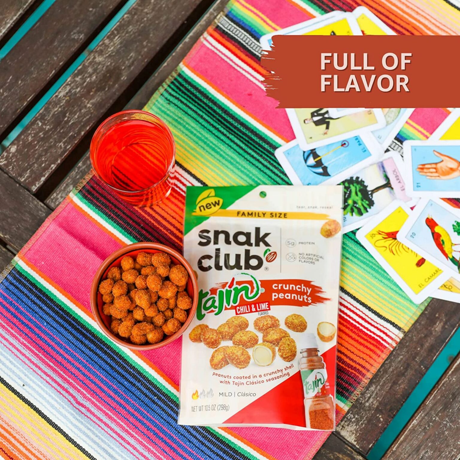 Snak Club Crunchy Mild Chili & Lime Peanuts 4.5 oz, 6 CT - Image 3