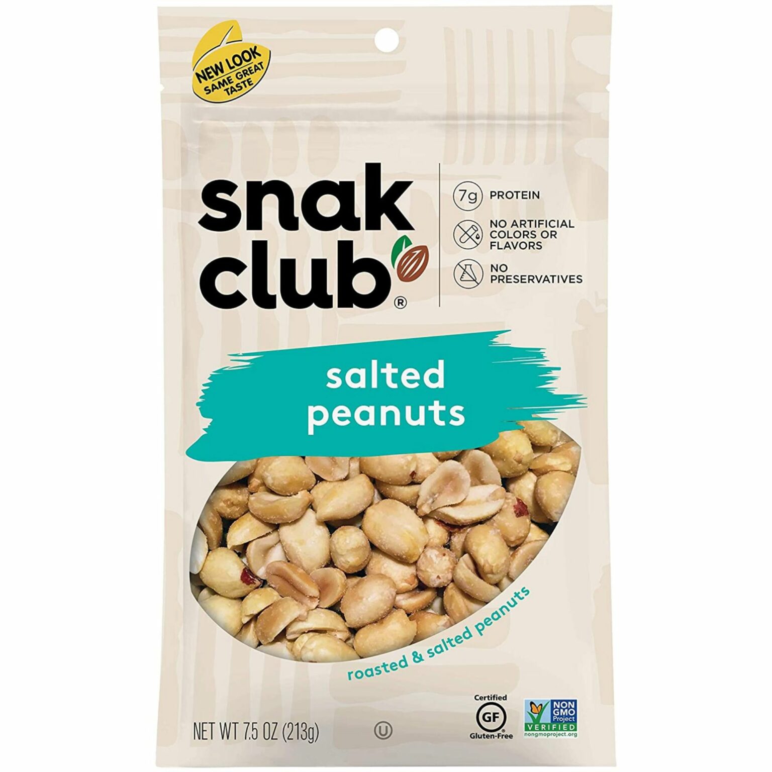 Snak Club Salted Peanuts 7.5 oz, 6 CT - Image 1