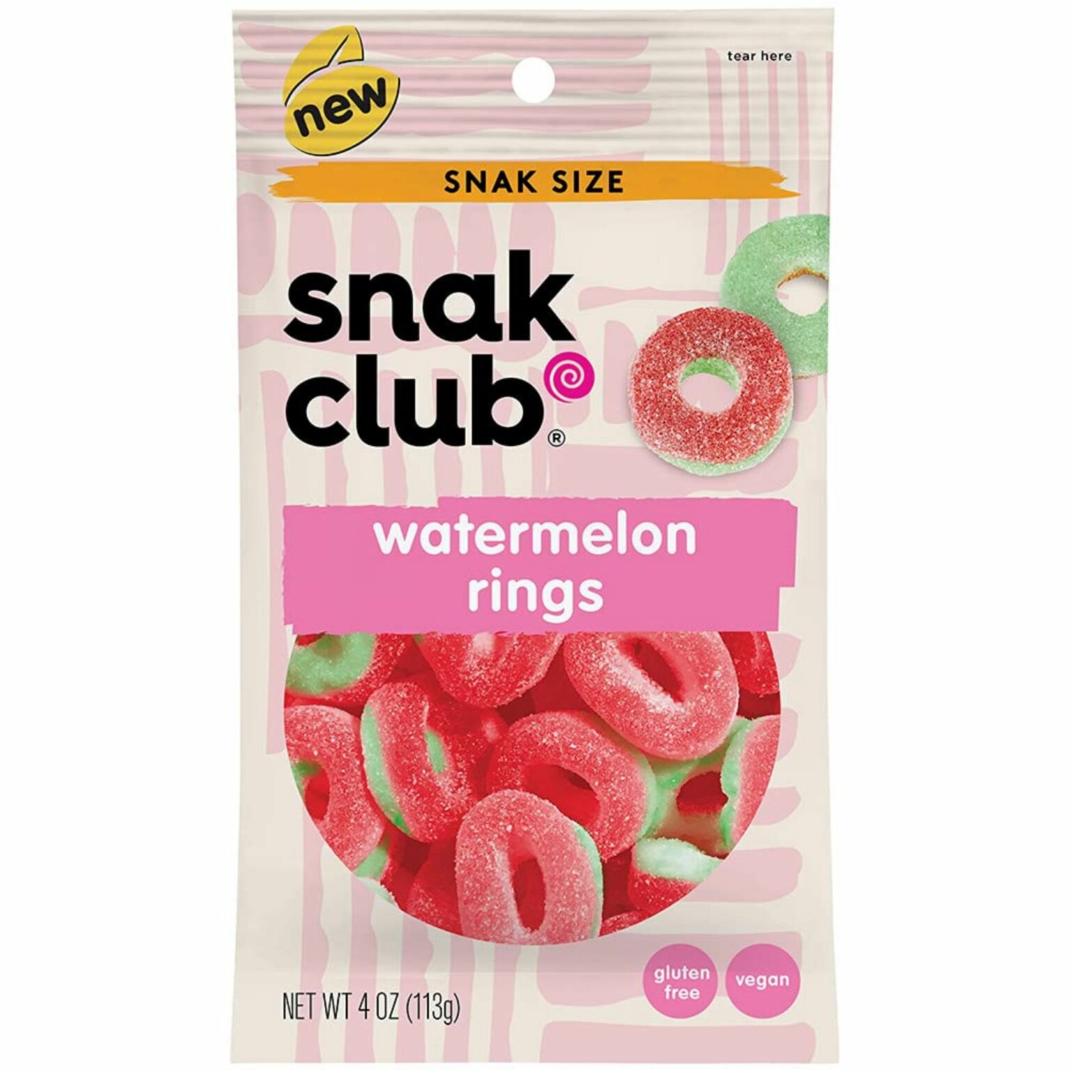 Snak Club Watermelon Rings 4 oz, 12 CT - Image 1