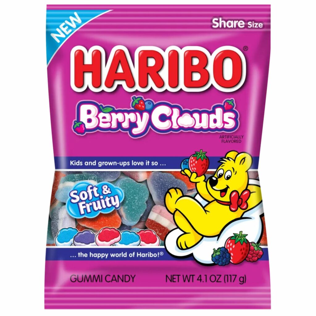 Haribo Berry Clouds Gummy Candy 4 Ounce 12 Count Volt Candy 9287