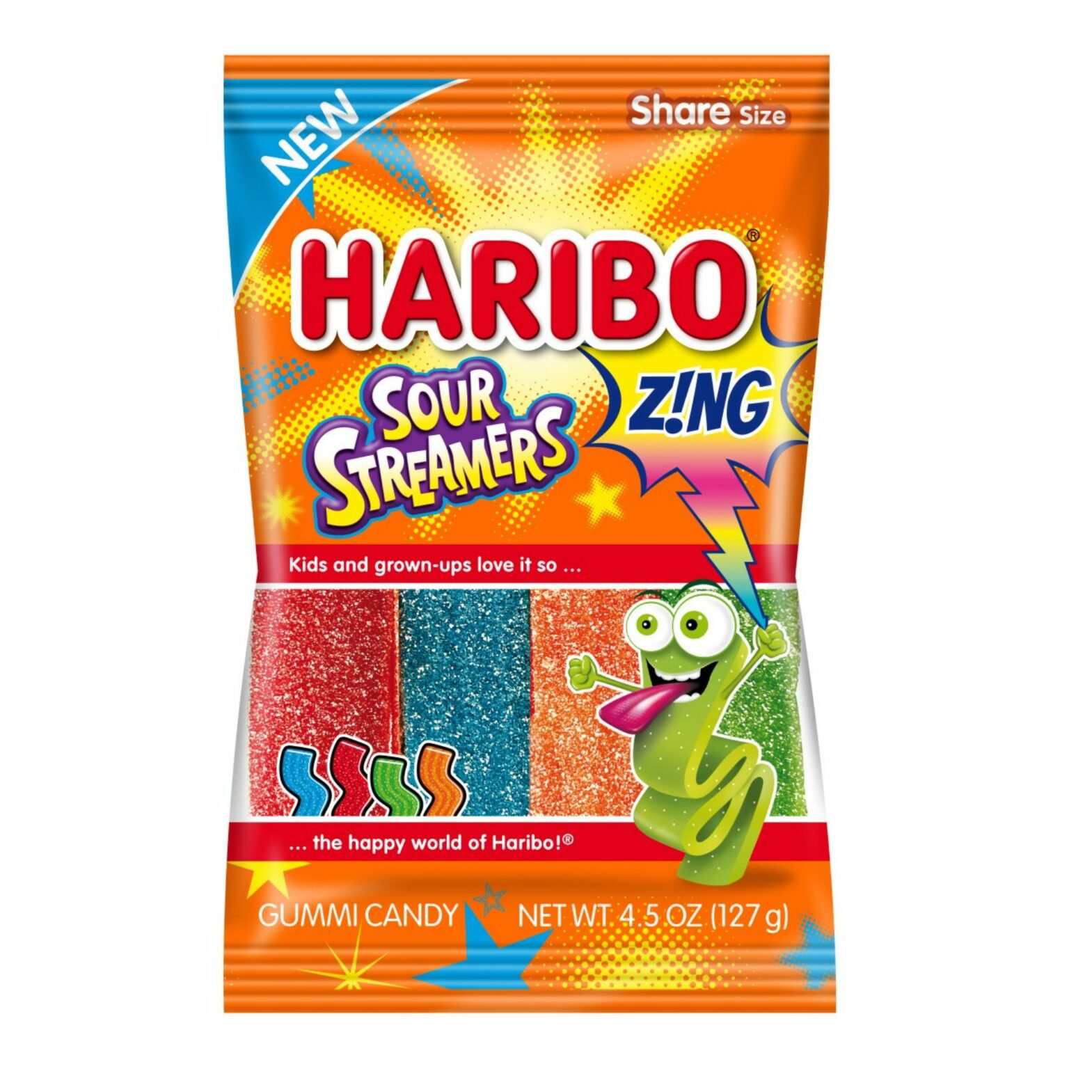 Haribo, Sour Streamers, Gummy Candy (4.5 Ounce, 12 Count) - Image 1