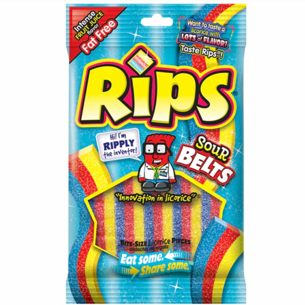 Rips Sour Belts Candy 4 oz, 12 CT - Volt Candy