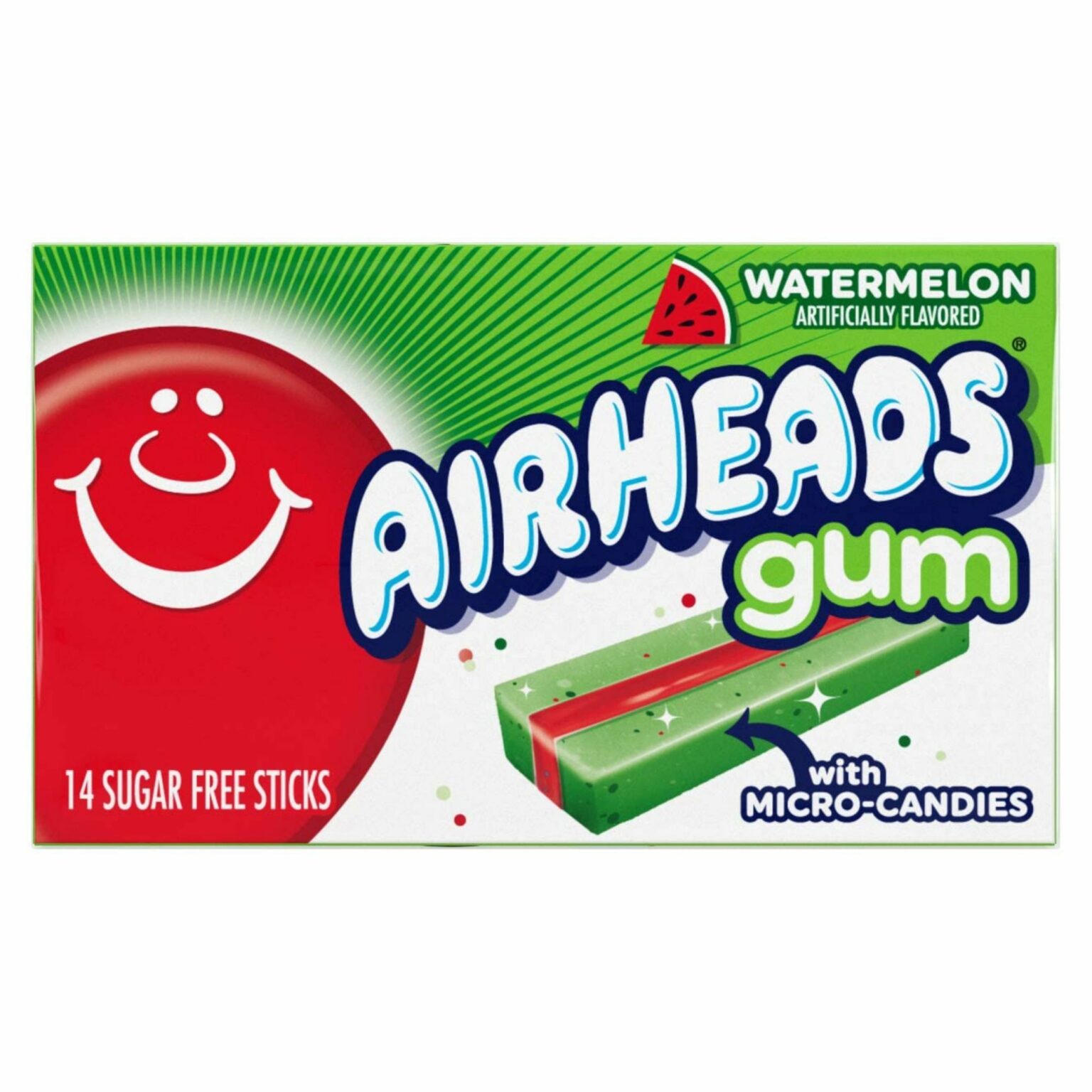 Airheads GUM, Watermelon Chewing Gum 12 Pack, 14 Count - Image 1