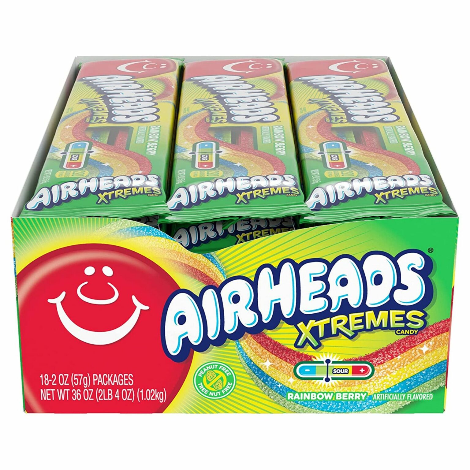 Airheads Candy, Xtreme Belts Sweet and Sour, Rainbow 18 Pack - Image 2