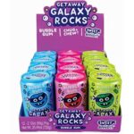 Kidsmania Getaway Galaxy Rocks Bubble Gum Candy Can 2.12oz 12CT
