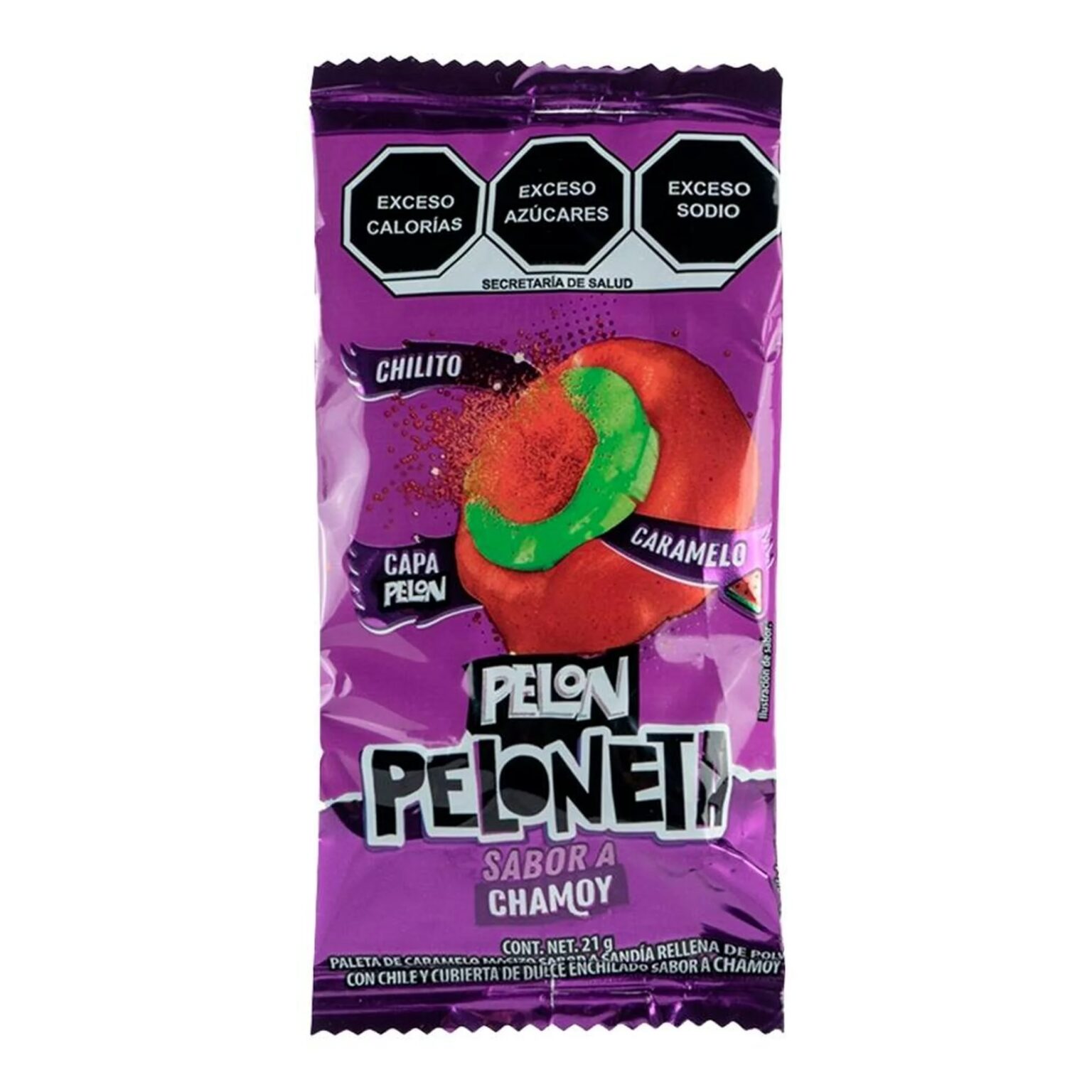 Pelon Peloneta Chamoy Watermelon Lollipop Candy 0.74oz 18CT - Image 2