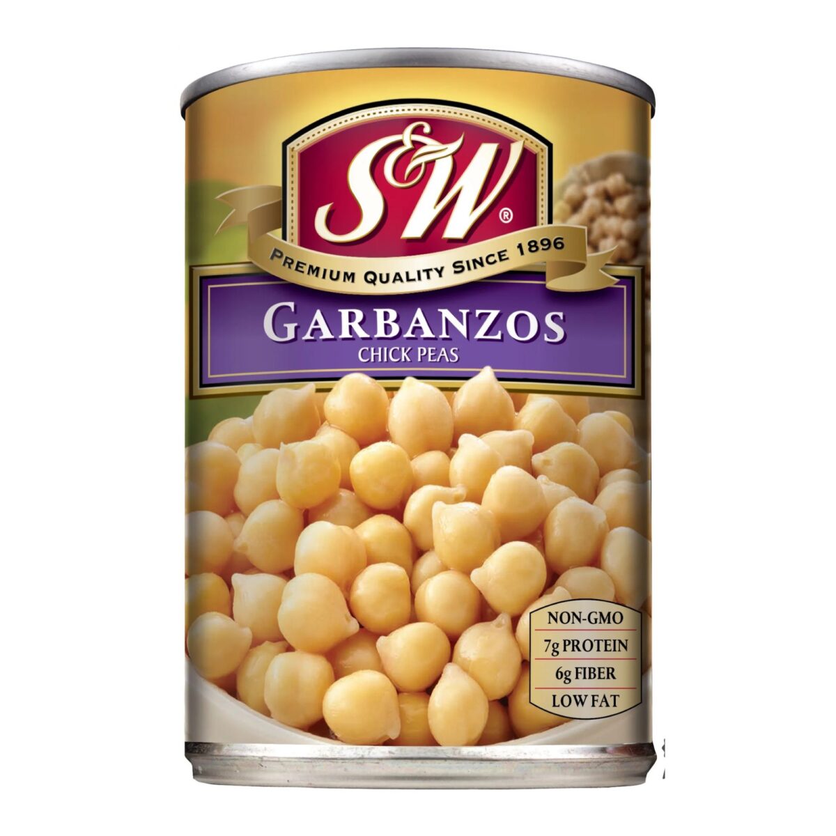S&W, Natural Chickpeas, 15.5 oz, 8-Pack - Image 1
