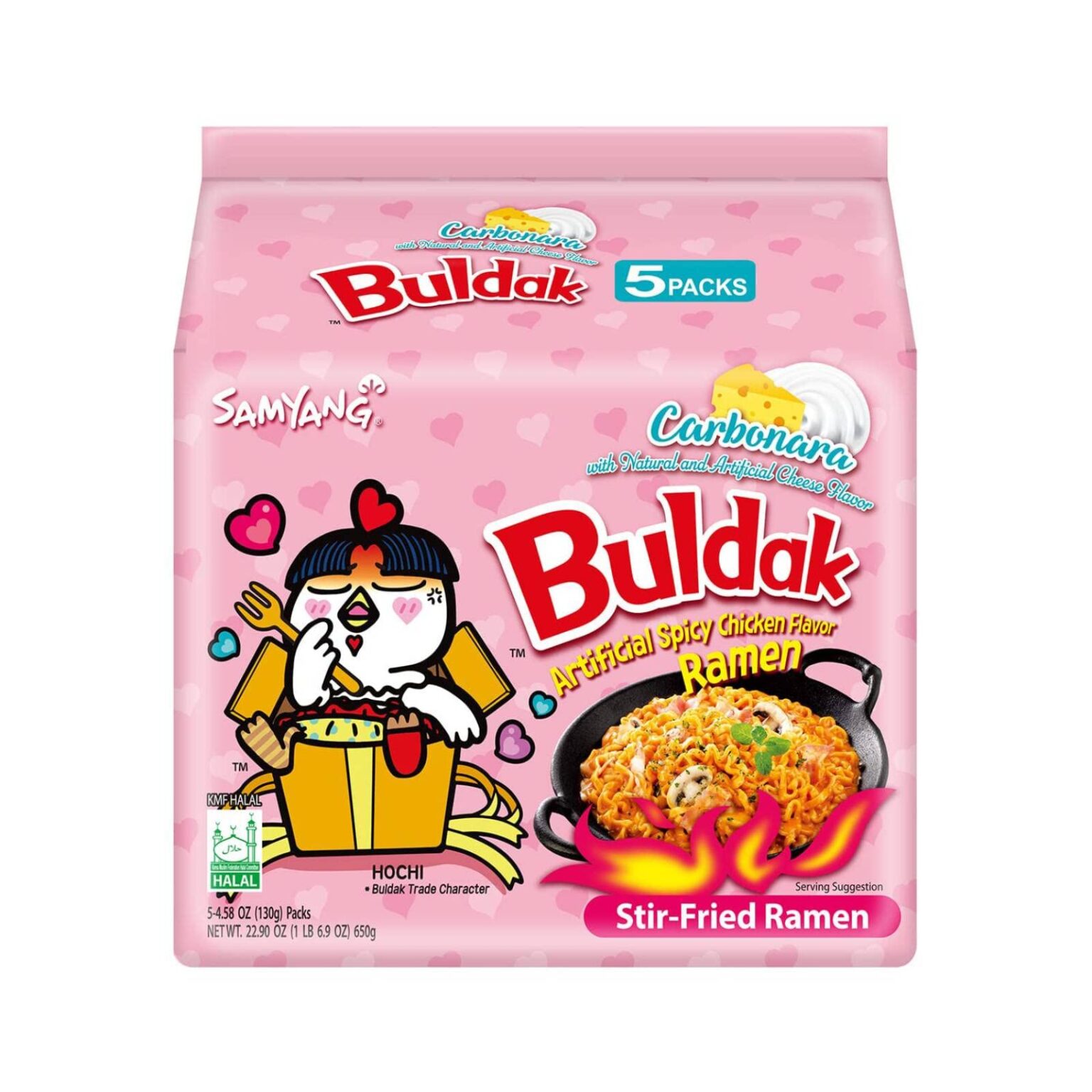 Samyang Buldak Spicy Ramen Hot Chicken Ramen Carbonara 5 Packs - Image 1