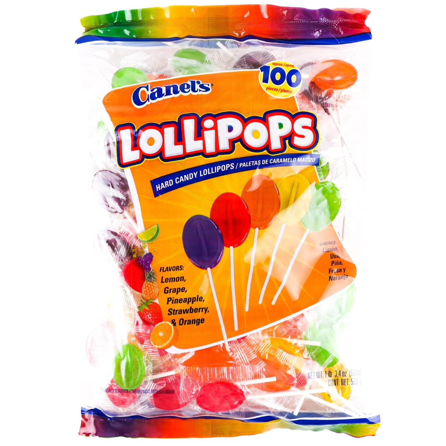 Canels Paletas Assorted Fruit Flavor Lollipops 100 Count - Image 1