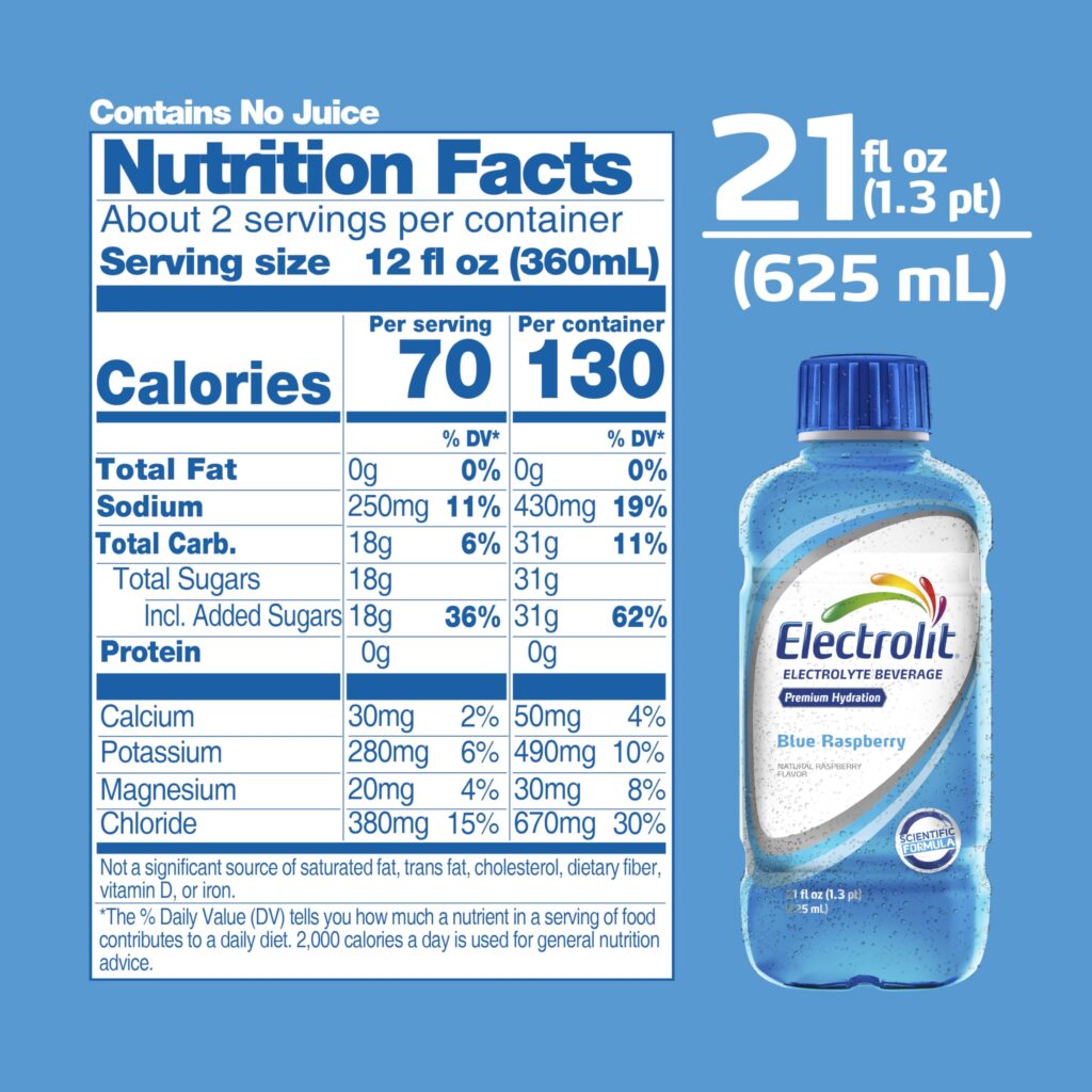 Electrolit Blue Raspberry Hydration Drink 21oz - 12 Pack B