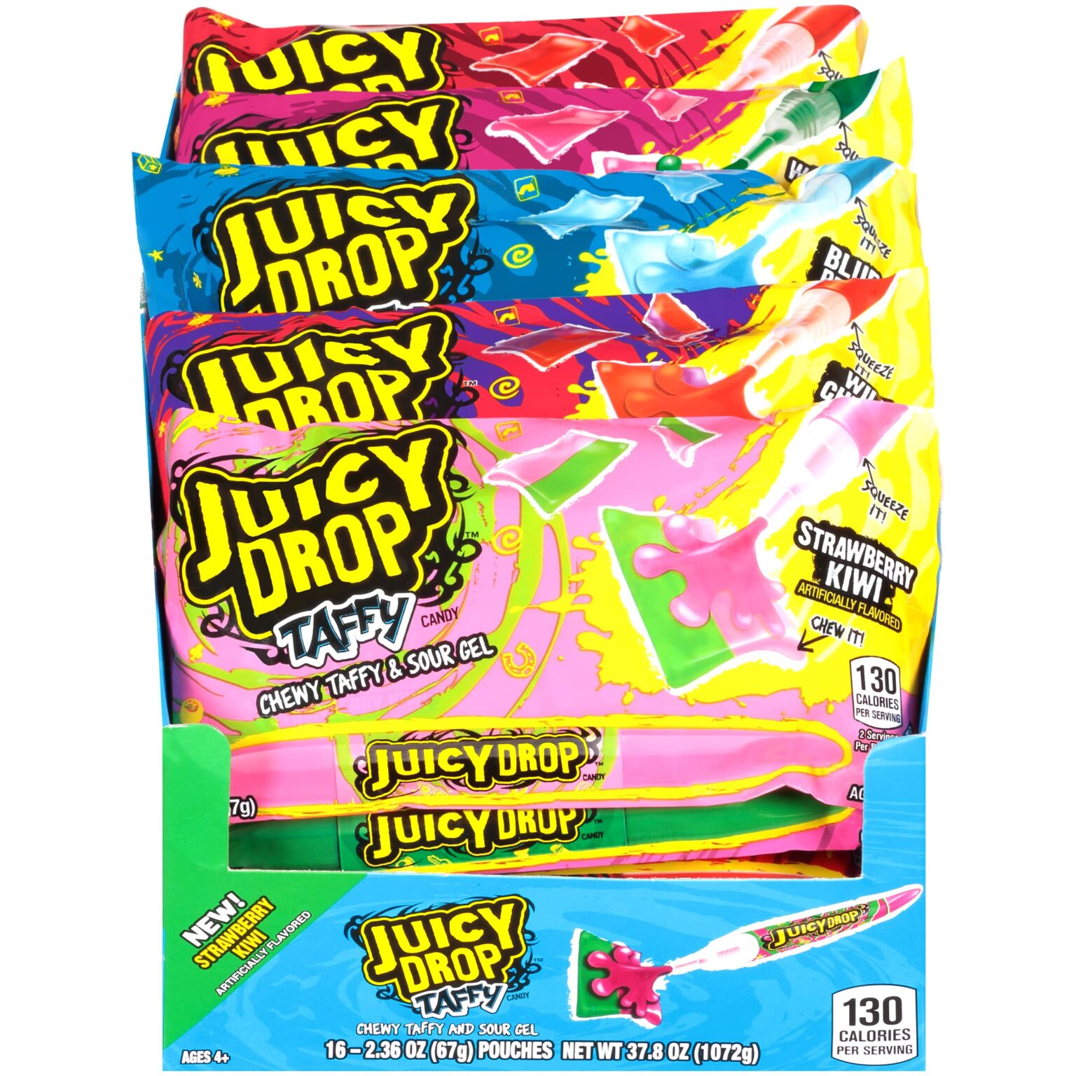 Juicy Drop Holiday Sour Candy Taffy Gel Pen 16ct - Image 1