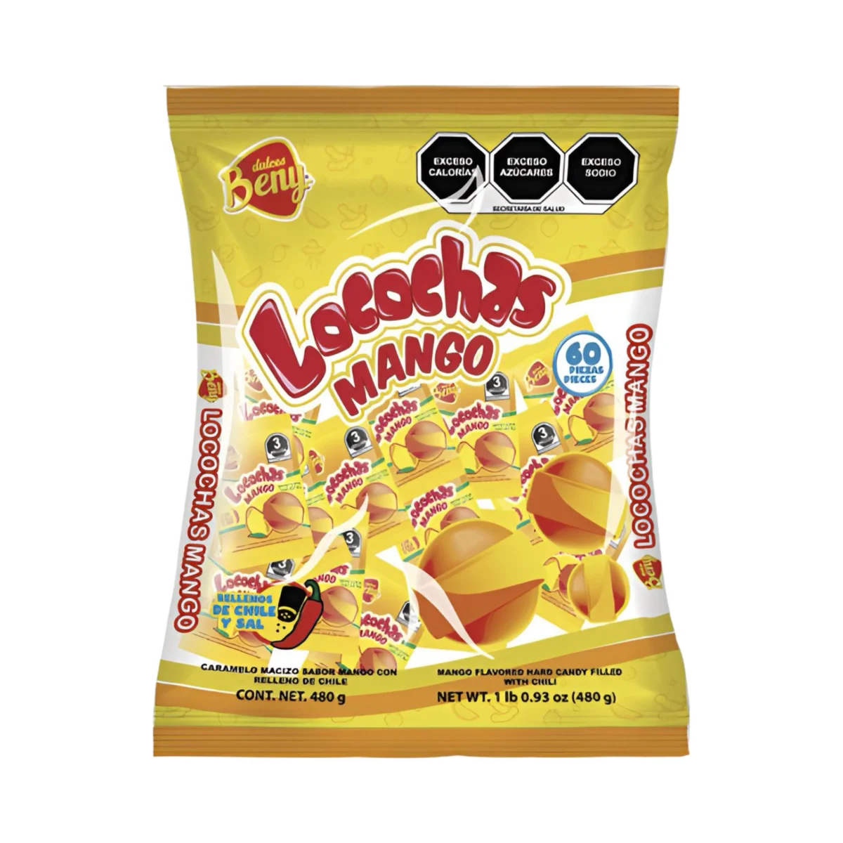 Beny Locochas Mango Flavor 60 Pieces 1Lb - Image 1