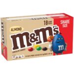 M&M Chocolate Candy Almond 2.83oz Pack of 18