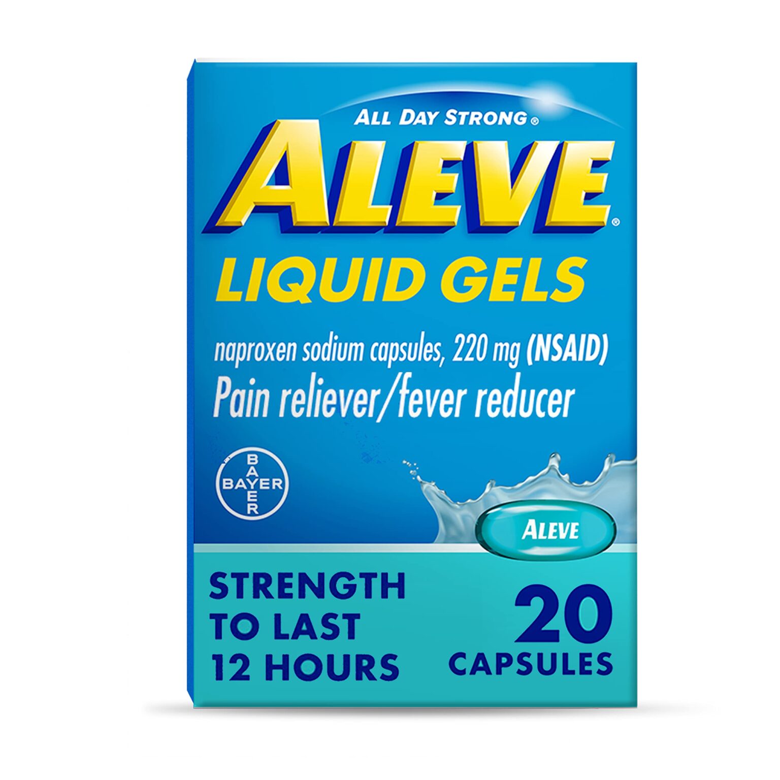 Aleve Pain Reliever Naproxen Sodium Liquid Gels 1.12oz 20ct - Image 1