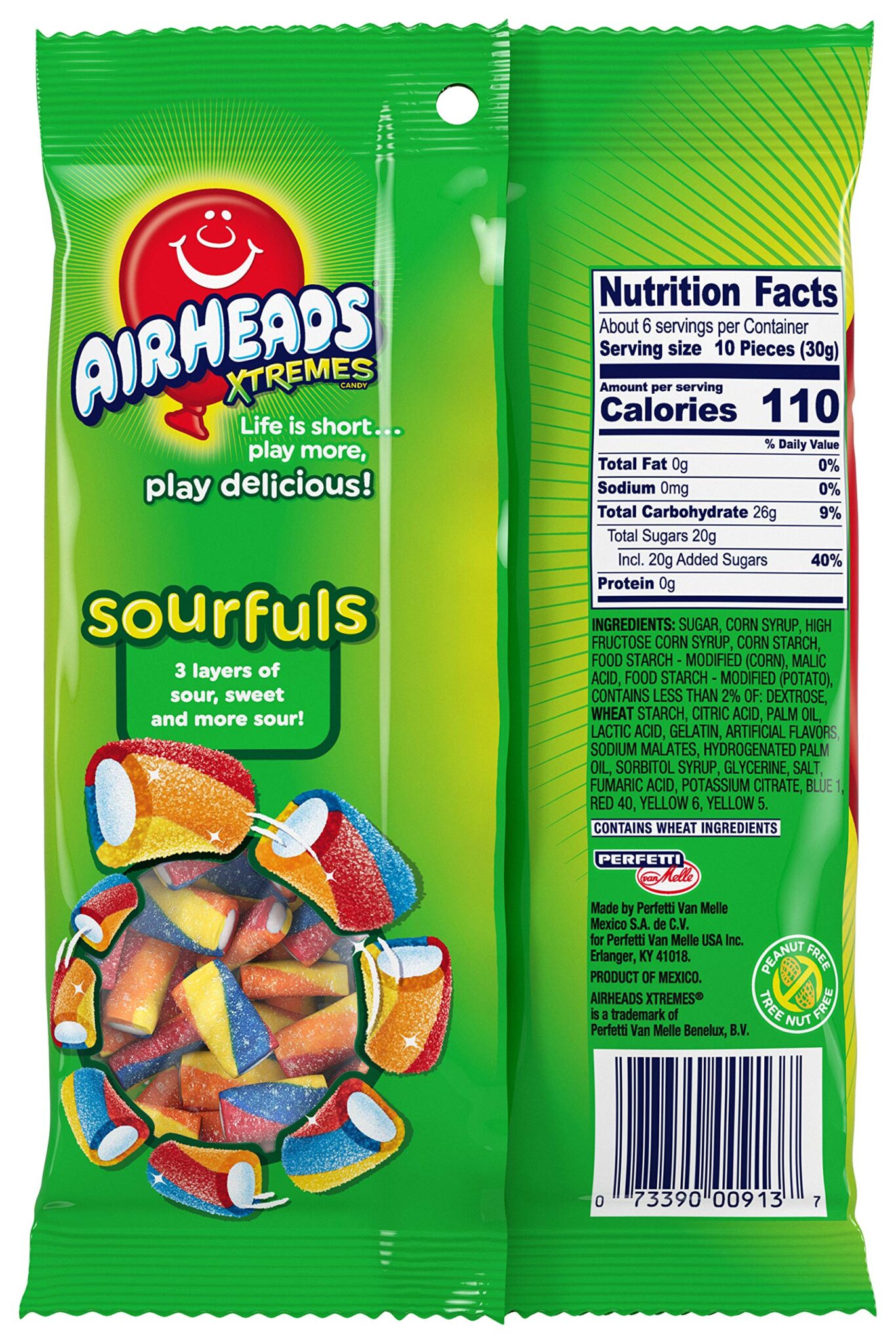 Airheads Xtremes Sourfuls Rainbow Berry 6oz 12ct - Image 3