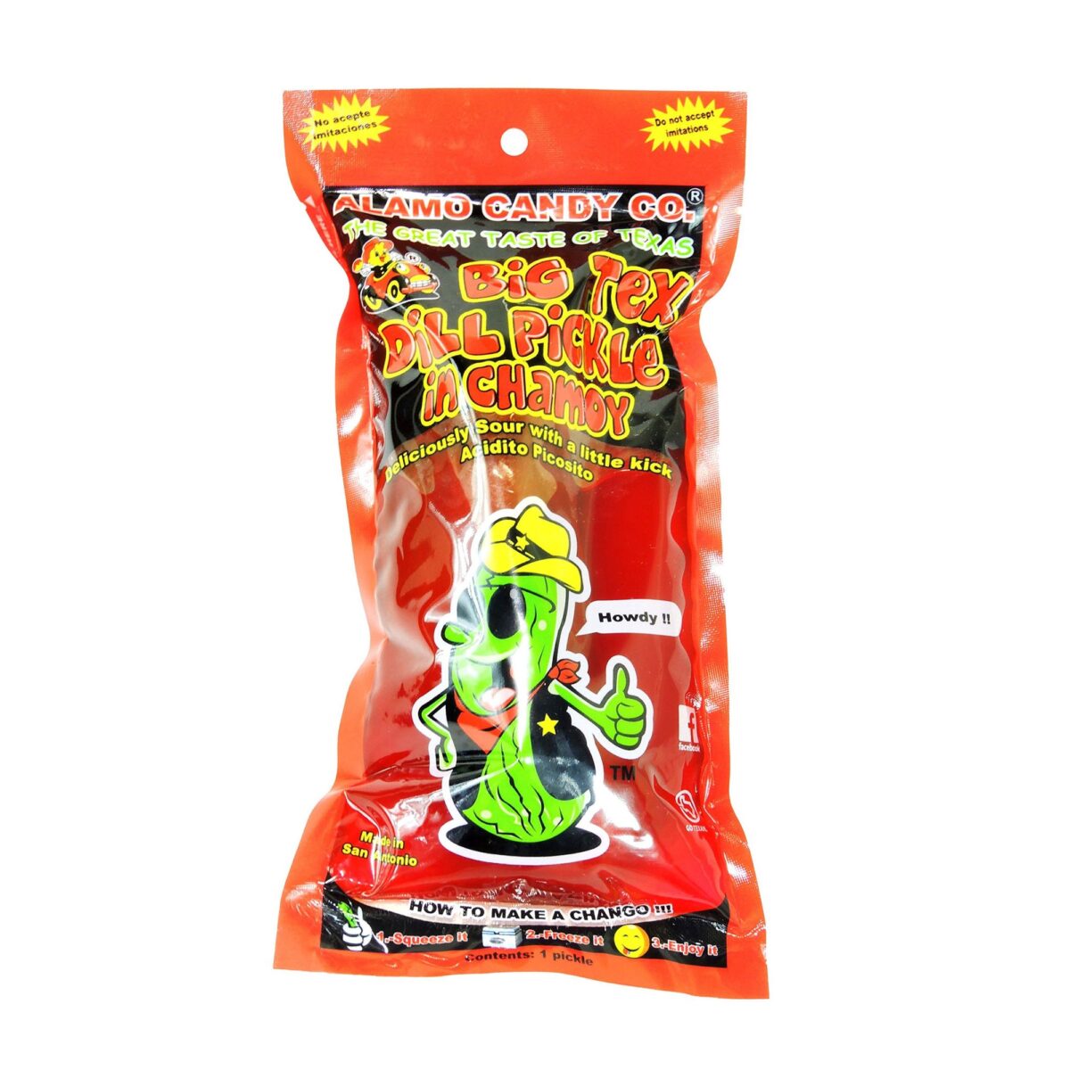 Alamo Candy Big Tex Dill Pickle Chamoy 14oz 12ct - Image 1