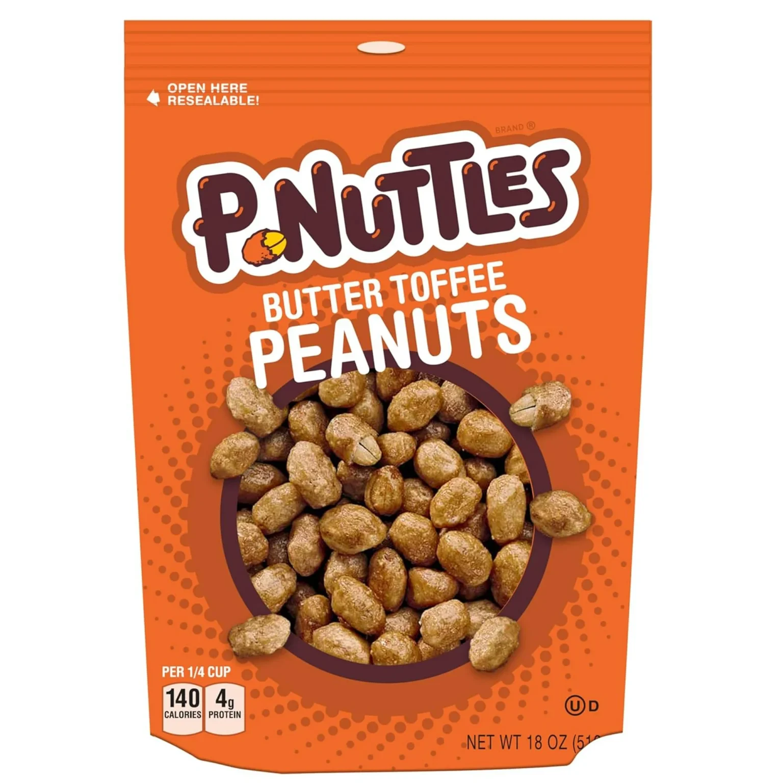 P-Nuttles Butter Toffee Peanut 4.25Oz 10Ct - Image 1