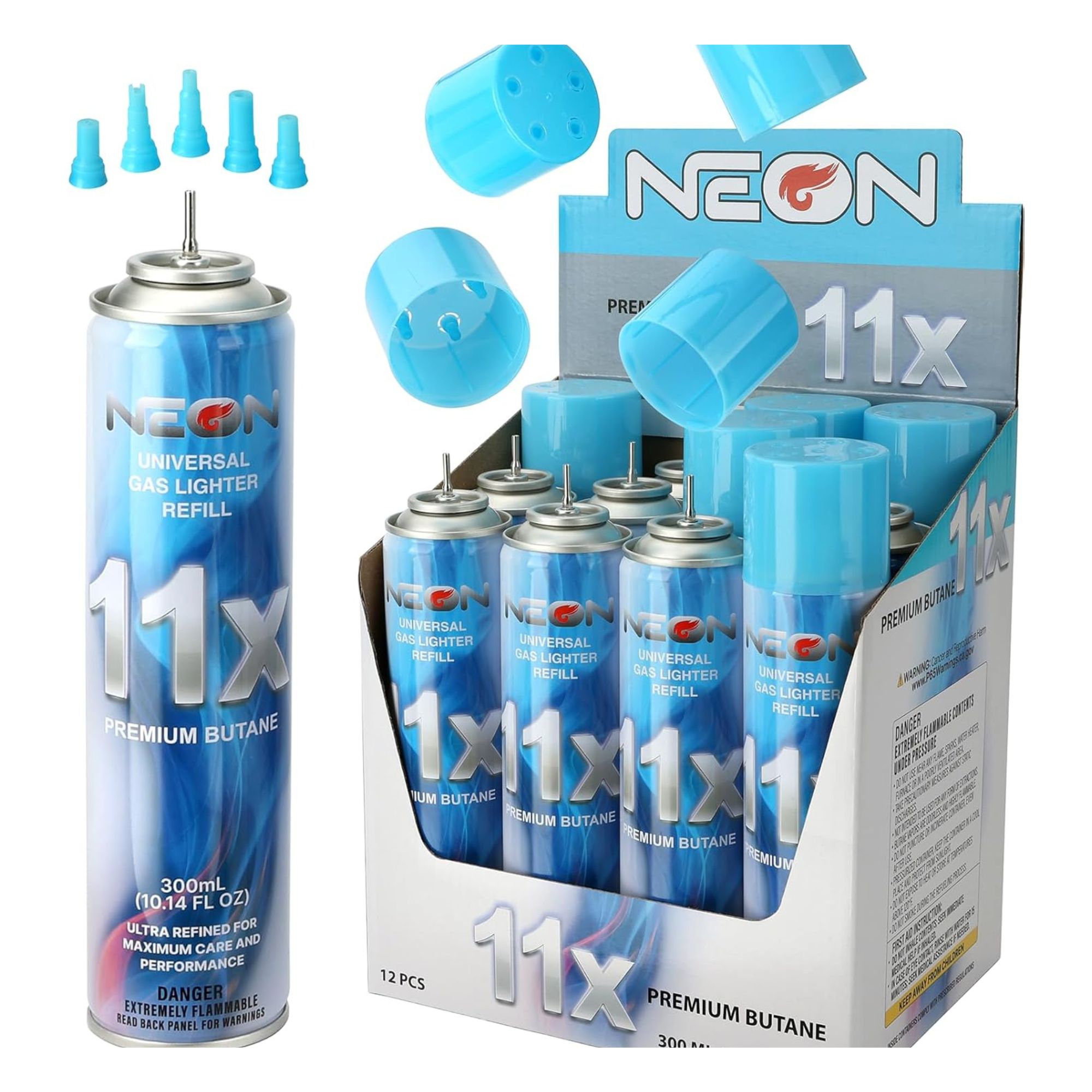 Neon Butane Universal Gas Lighter Refill 11X Premium Butane 10.14Oz 12Ct Neon Butane Universal Gas Lighter Refill 11X Premium Butane 10.14Oz 12Ct - Image 1