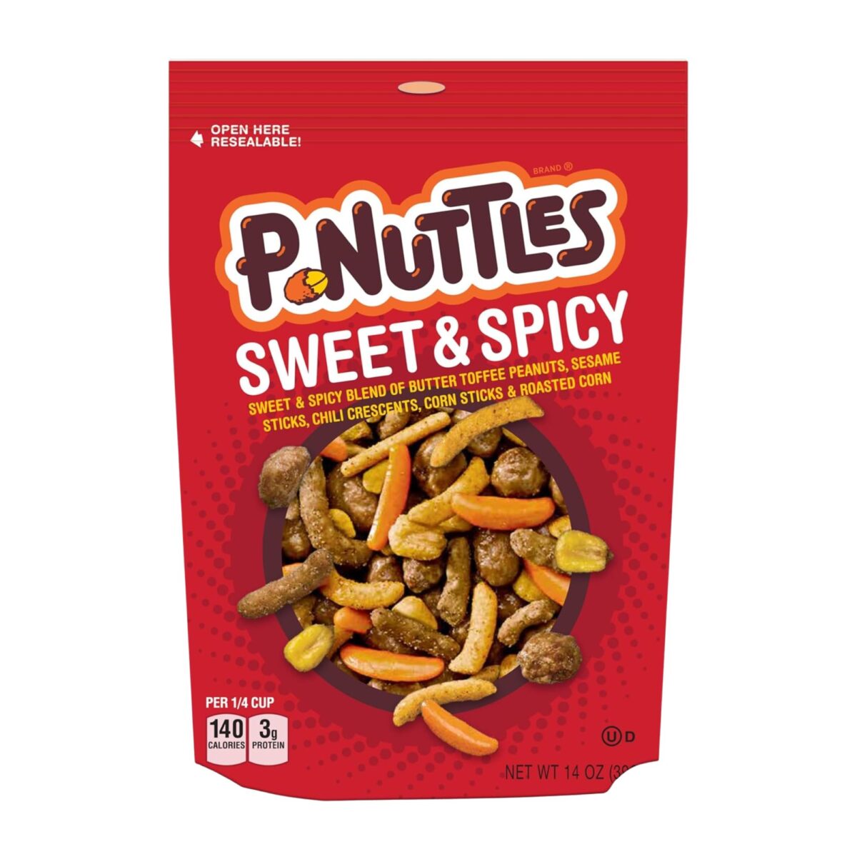 P-Nuttles Butter Toffee Peanuts Sweet & Spicy 4.25Oz 10Ct - Image 1