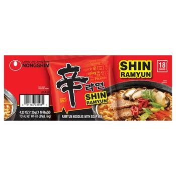 Nongshim, Shin Ramyun Noodle Soup, 4.2 oz, 18-Count