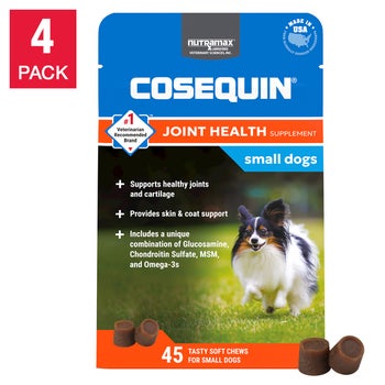 Cosequin Minis with MSM Plus Omega-3’s Joint Health Supplement for Dogs, 45ct Soft Chews, 4-pack
