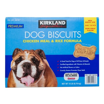 Kirkland Signature Chicken Meal & Rice Formula Dog Biscuits, 15 lbs