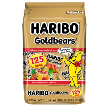 Haribo Goldbears Gummi Candy, Mini Bags, 0.4 oz, 125-count