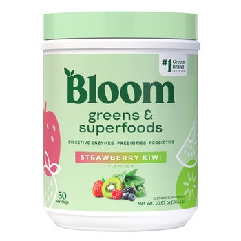 Bloom Greens & Superfoods Strawberry Kiwi Flavored Powder, 50 Servings