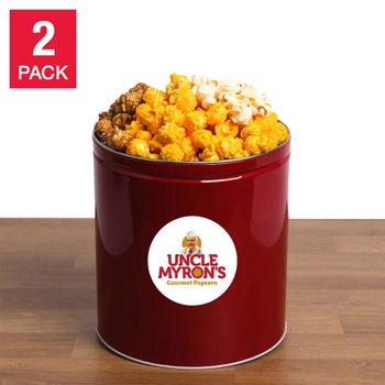 Uncle Myron's Red Popcorn Tin, 2-pack, 2 Gallons Total