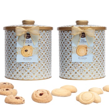 Mary Macleod's All Butter Shortbread Cookies in Embossed Cookie Jar Tins, 2 Flavors, 30 Cookies Each, 60 Total