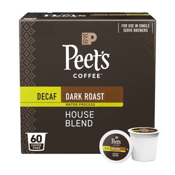 Peet's Coffee Decaf House Blend Single Serve Pods, 60-count