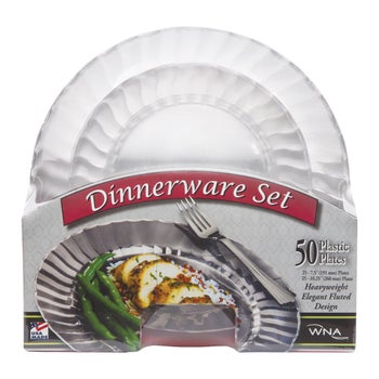 360052-847__1.jpg WNA Plastic Plates, Variety Pack, Clear, 50-count