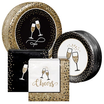 Artstyle Paper Plate & Napkin Bundle, Cheers Celebration, 200-count