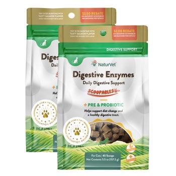 NaturVet Scoopables Daily Digestive Support for Cats, Salmon Flavor, 5.5 oz, 2-pack