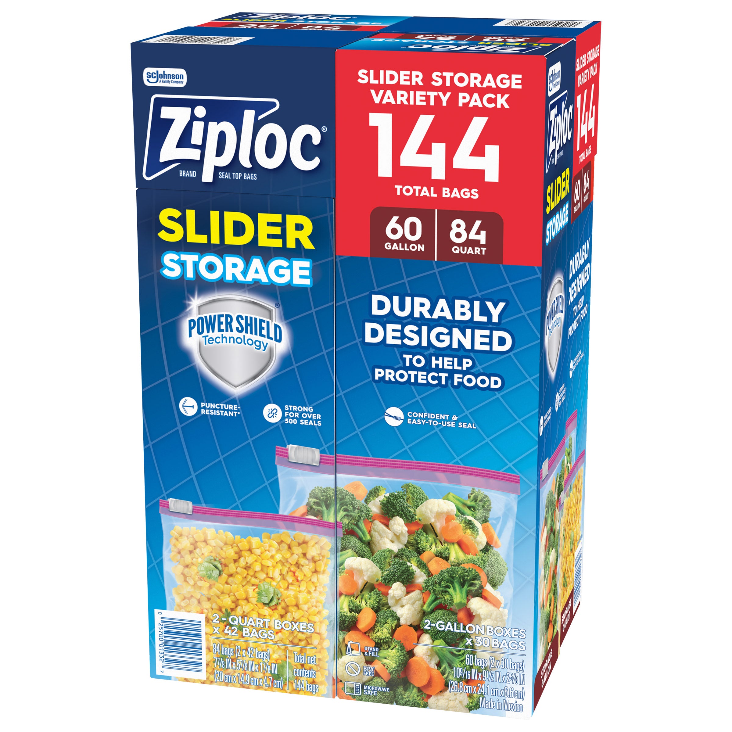 4000343568-847__1.jpg Ziploc Slider Storage Bag, Variety Pack, 144-count