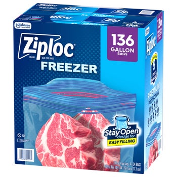 Ziploc Seal Top Freezer Bag, Gallon, 136-count