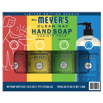 Mrs Meyer's Clean Day Hand Soap, 16 fl oz, 4-pack