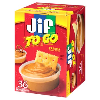 Jif To Go Peanut Butter Cups, Creamy, 1.5 oz, 36-count